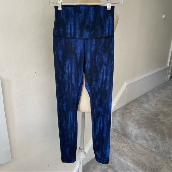 Lululemon Wunder Nightsky Harbor Blue Black Under Pant Full-On Luon Roll Down 6 - Picture 6 of 10